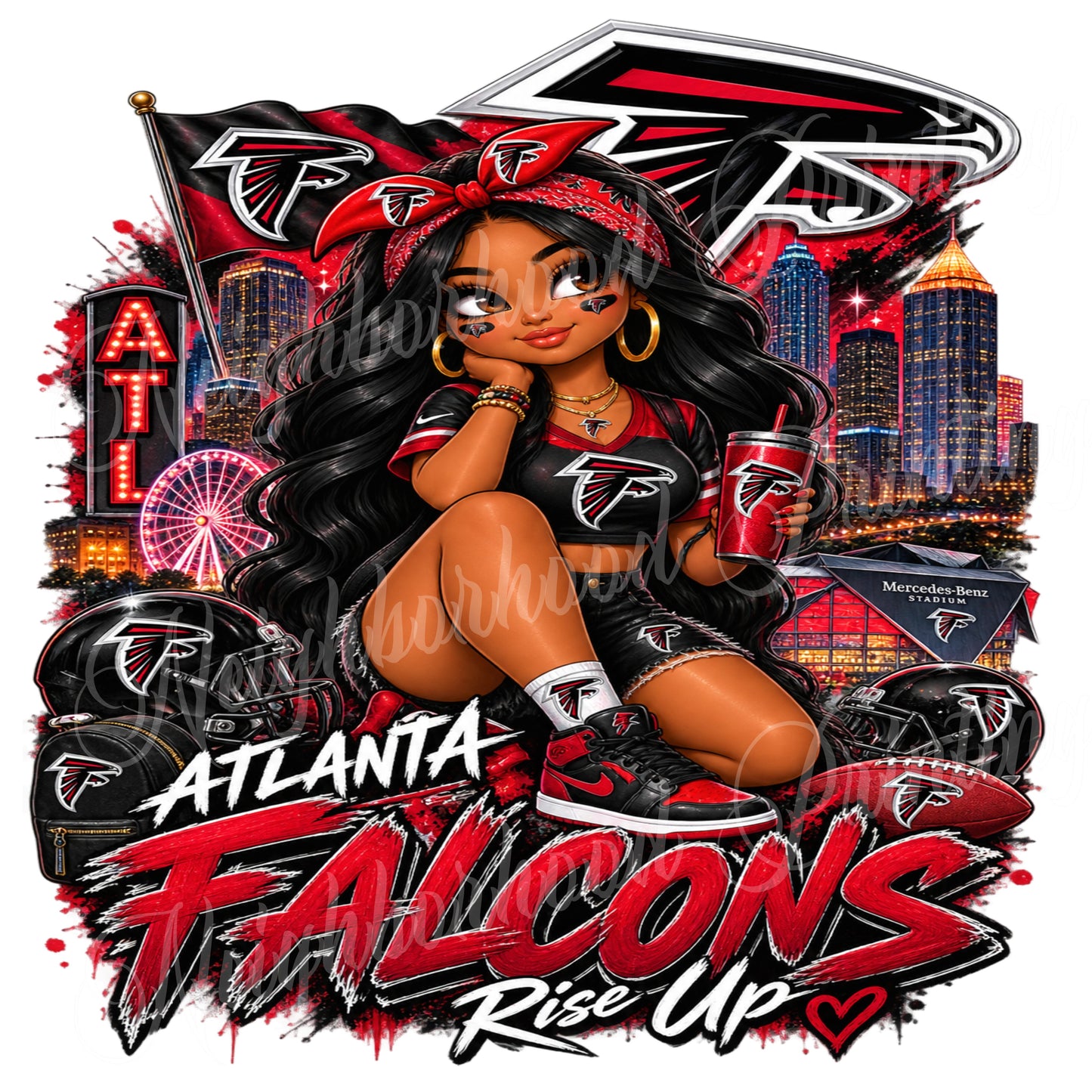 FALCONS GIRL WITH CUP