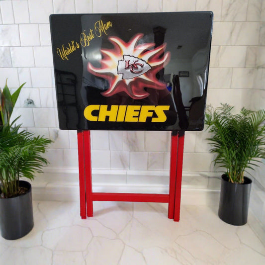 Chiefs Black Top Custom Table