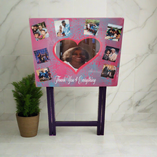 Mothers Day Heart Photo Collage Thank you Table