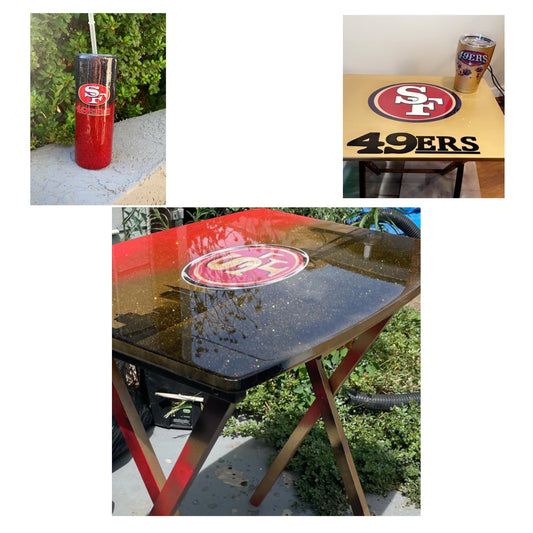 Custom Tv Table with Matching Tumbler