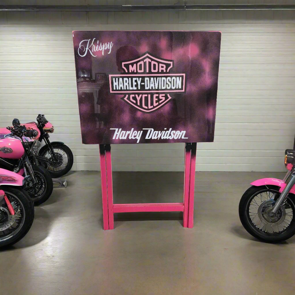 PINK HARLEY DAVIDSON CUSTOM TABLE