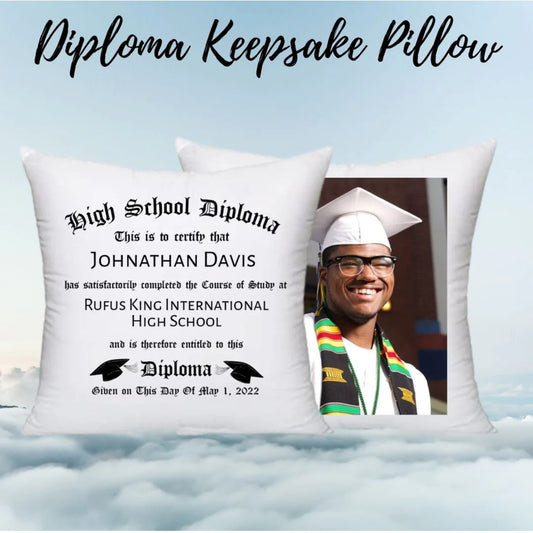 DIPLOMA PILLOW FRONT AND BACK