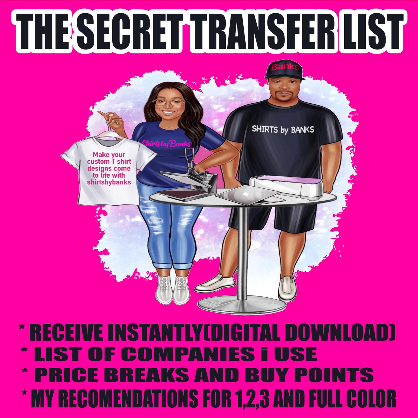ShirtsByBanks Secret Transfer list