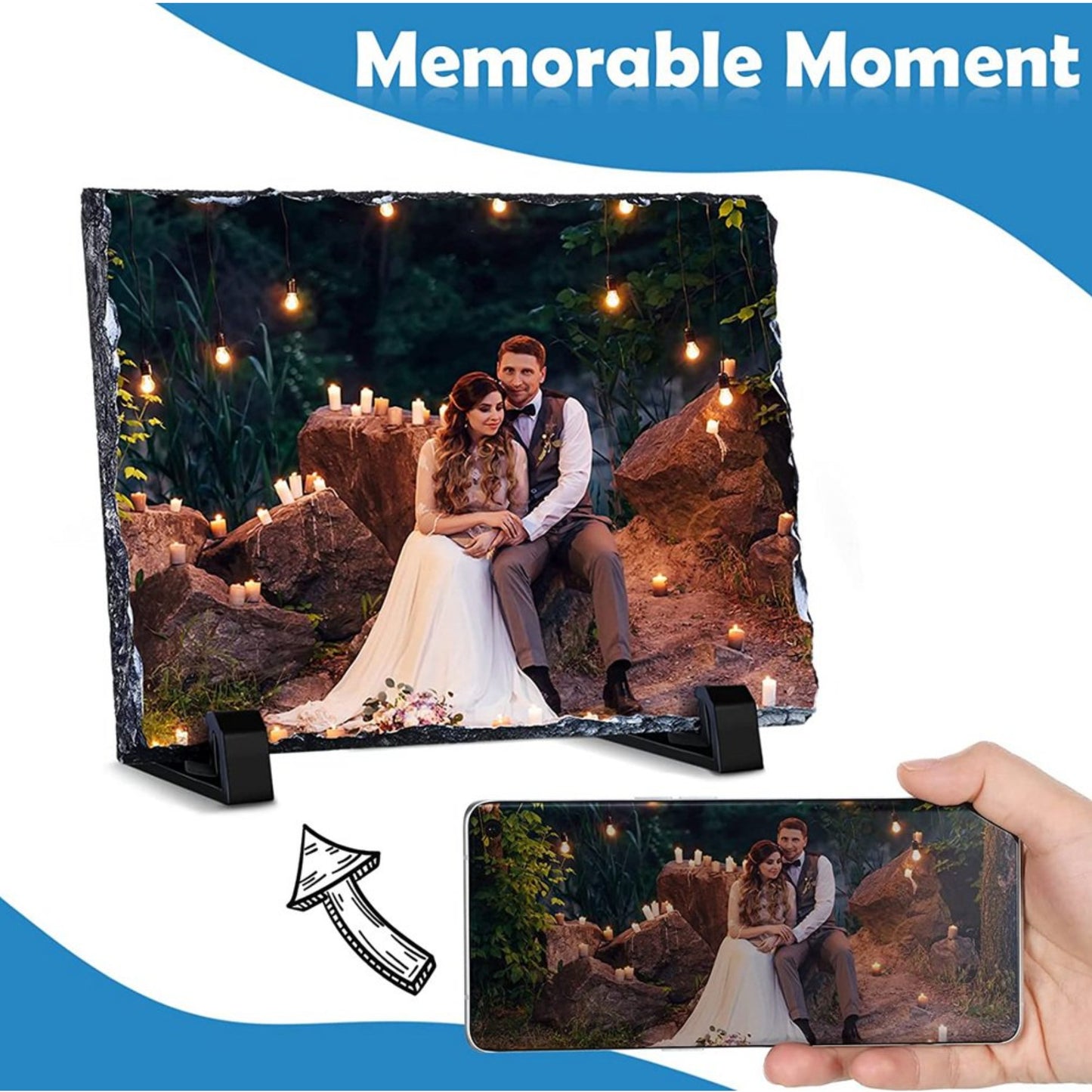 RECTANGLE PREMIUM CUSTOMIZED ROCK PHOTO SLATE