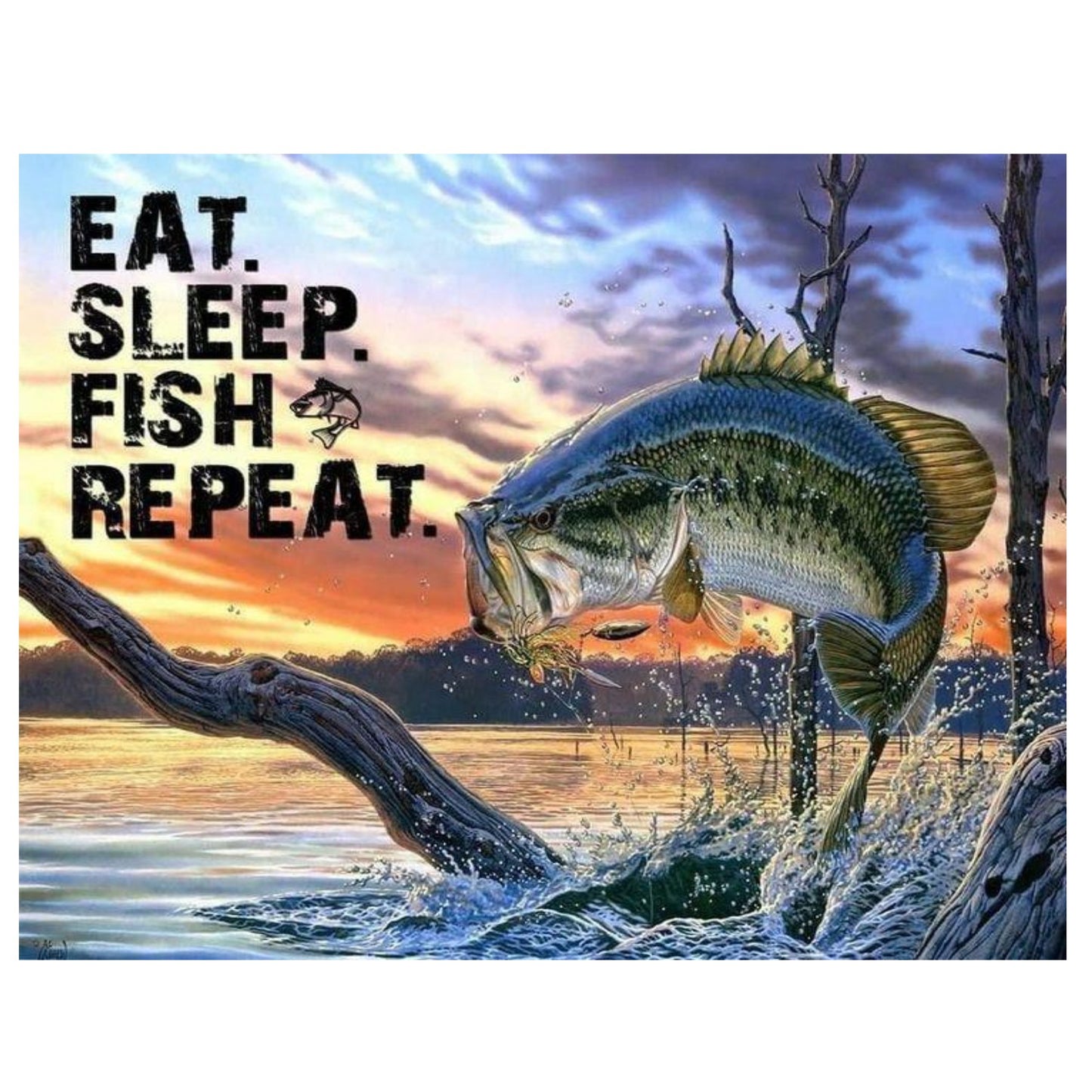 EAT SLEEP FISH REPEAT Custom Tumbler