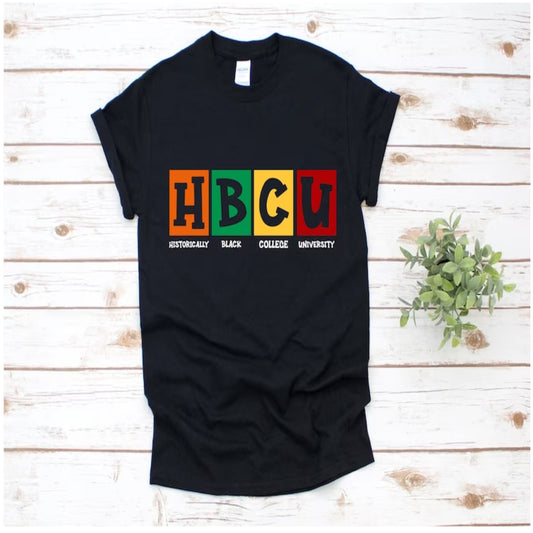 Boxed HBCU 4 Colors shirt. Message us for additional colors or customizations. Contact us form at the bottom of the website