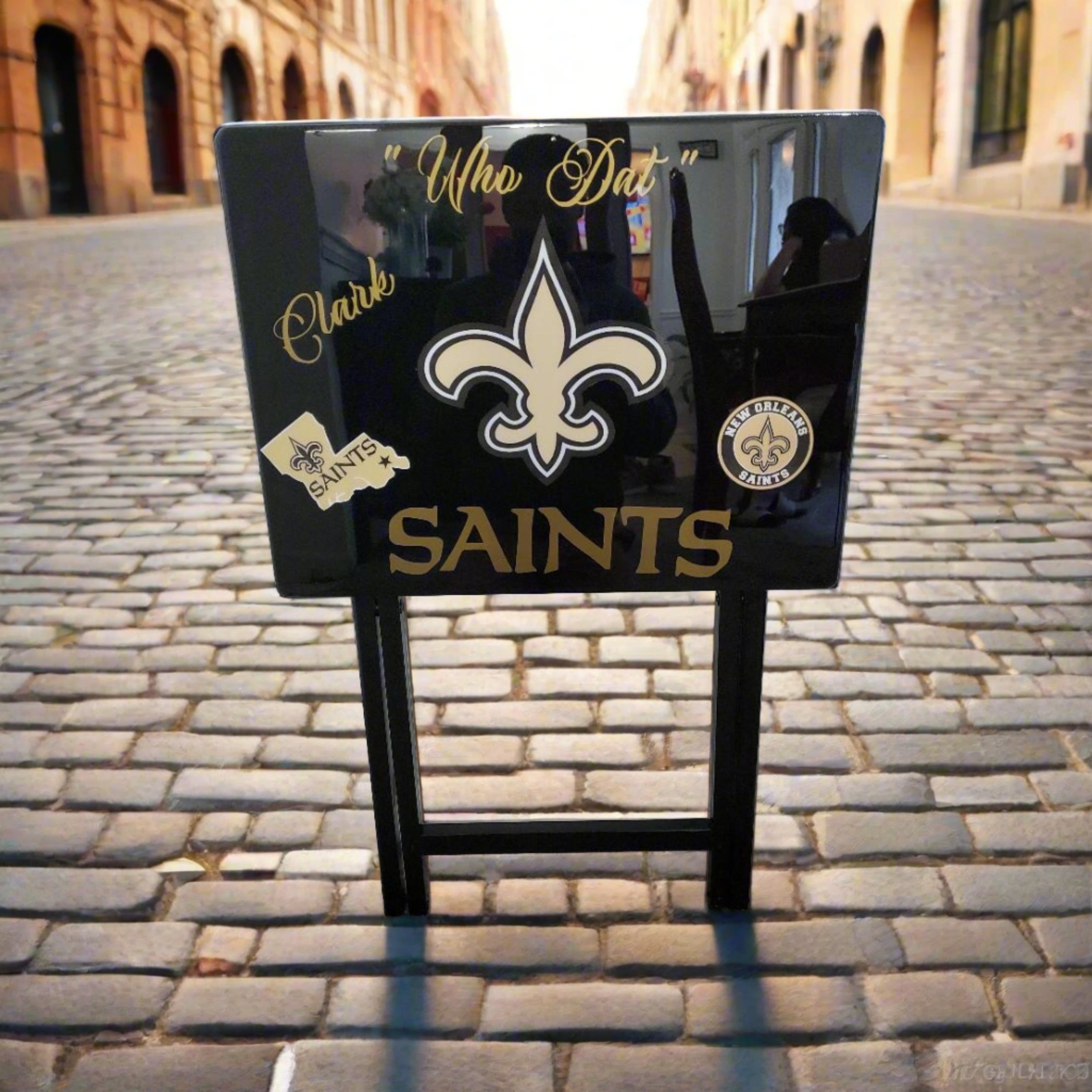 Saints Who Dat 3 Logos Table – Neighborhood Printing
