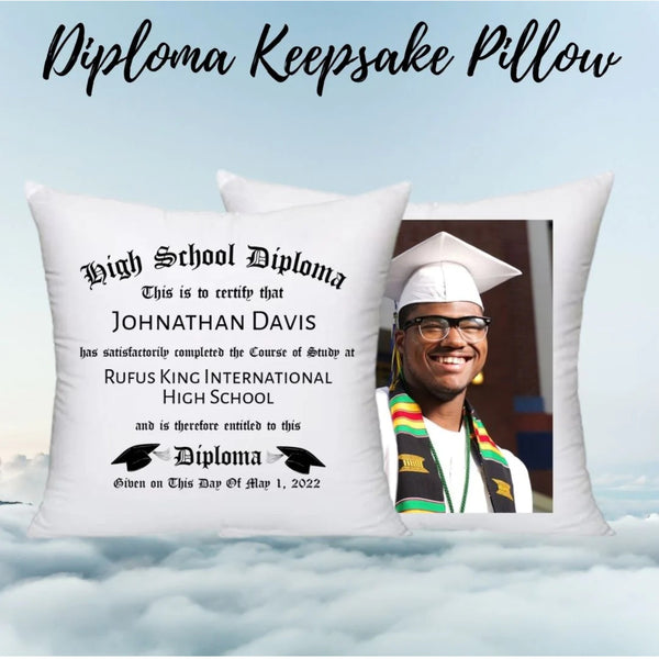 DIPLOMA PILLOW FRONT AND BACK Neighborhood Printing