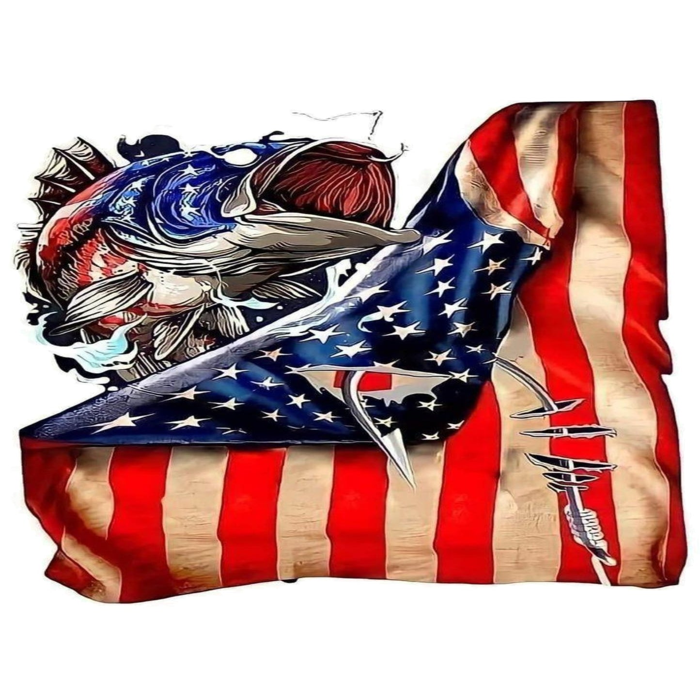 Fishing in Red, White, Blue Custom Tumbler